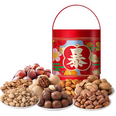 鲜记 当季坚果更好吃 XIANJEE鲜记坚果礼 暴富桶0.898kg盒  新老款随机发货
